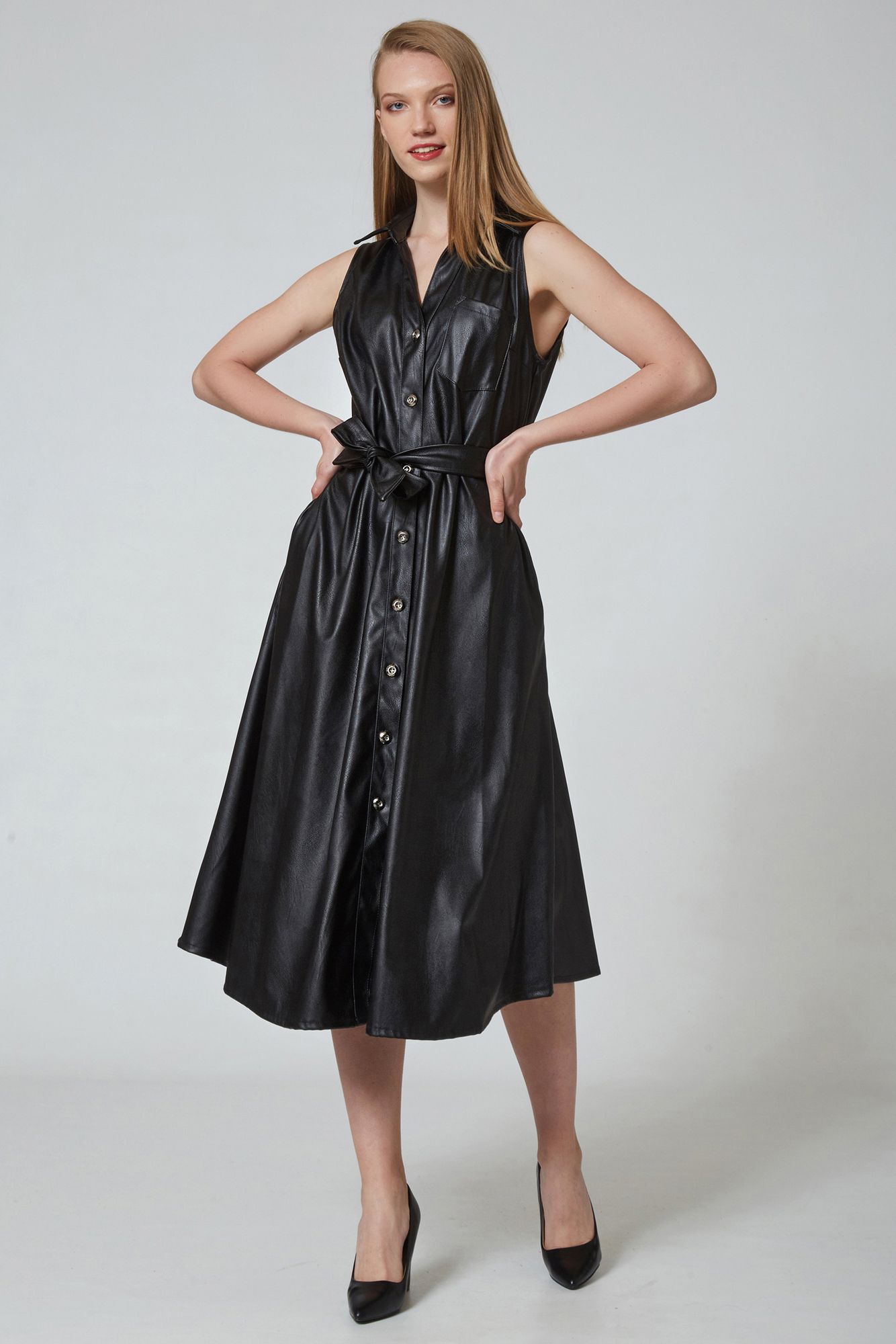 Eco leather φόρεμα